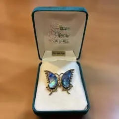 Paua Divers 蝶のブローチ 22金メッキ