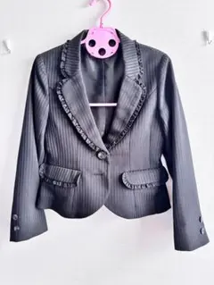 フリル付き ストライプ ジャケット 女の子 卒業式 小学生 美品 140cm