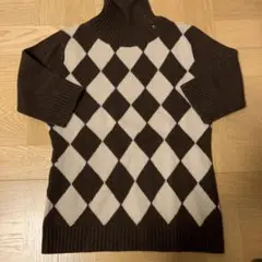 ダイヤモンドパターン ハイネックセーター サイズ2
