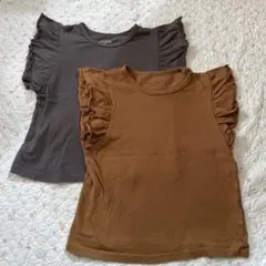 肩フリルトップス2枚セット 120