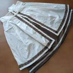 タグ付き未使用　アクシーズファム　ホワイトストライプフレアスカート