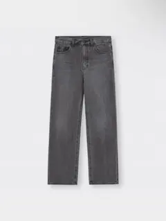 GU ハイライズストレートジーンズ M グレー