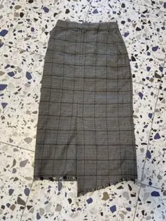 【秋冬】【即納】チェックスリットタイトフレアスカート