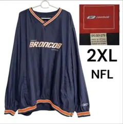 NFLブロンコス 2XL リーボック ナイロンジャケット 極太 オーバーサイズ