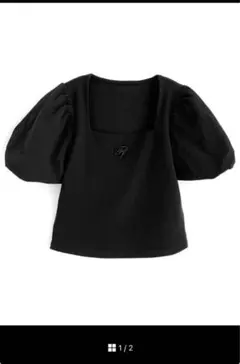 GRL ロゴ刺繍バルーンスリーブショート丈トップス[rut961]