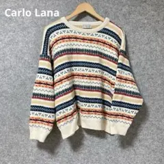 CarloLana ストライプ柄 ニットセーター 長袖