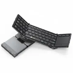 折りたたみ式ワイヤレスキーボード IC-BK08（タッチパッド付） 超薄型 黒
