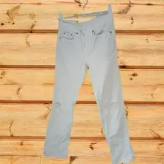 GU　ジーユー　ホワイトジーンズ　ダメージ加工　ホワイト　S