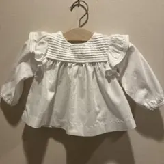 jacadi ベビー　12M 74cm 長袖ブラウス ホワイト フリル襟