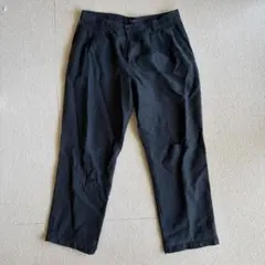 90s DOCKERS リネン ブラック 2タック スラックス バギーのサムネイル