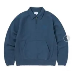 新品タグ付き thisisneverthat ダメージハーフジップスウェット