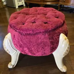 【メルカリ便】2点セット　猫脚　クラシックデザイン ストライプスツール メルカリ便】2点セット 猫脚 クラシックデザイン ストライプ