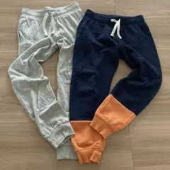 H&Mグレーとネイビーのキッズパンツ