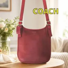 み*ぃ様 良品 COACH オールドコーチ 9135 レザーショルダー 赤系 ヴ