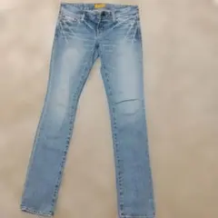 MOUSSY ヴィンテージ風ダメージ25インチ ローライズデニム