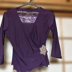 社交ダンス、紫のラップスタイルレッスンウェア