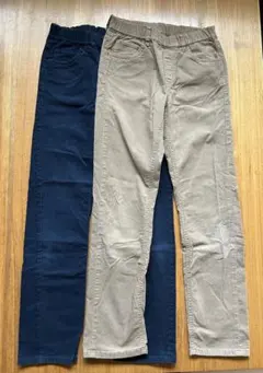 UNIQLO XL ネイビー ベージュ コーデュロイパンツ2色セット