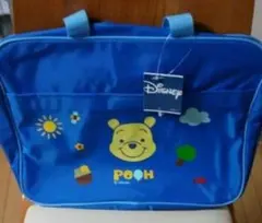 Disneyディズニー プーさん レッスンバッグ　ナイロンバッグ　青