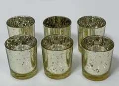 カメヤマキャンドルハウス ヴィンテージグラス ゴールド キャンドルホルダー 6個