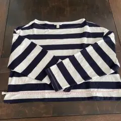 H&M ネイビーホワイト　ボーダー柄 Tシャツ S