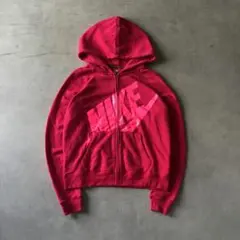 NIKE ナイキ　ジップアップパーカー　フーディー　デカロゴ　ピンク　L