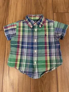 鳥*E様 Ralph Lauren ラルフローレン 半袖 チェックシャツ 80