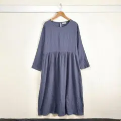 【大きいサイズ】ペアマノン ギャザーワンピース LL フレア ロング 体型カバー