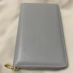 お薬手帳　ケース グレー ファスナー付き