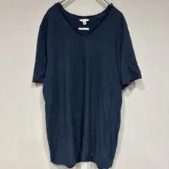 カルバンクライン Tシャツ Vネック半袖 無地 XL 紺 綿 シンプル