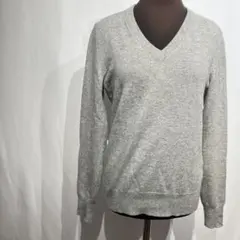UNIQLO ユニクロ カシミヤ100% Vネック ニットセーター グレー M