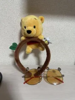 【値下げ】プーさん 耳付きサングラスとカチューシャセット