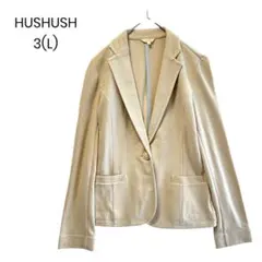 【HUSHUSH】ベージュ テーラードジャケット L オフィスカジュアル0962