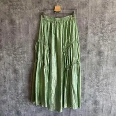 新品★JEANASIS ドロストメタリックスカート 個性的 トレンド ライム