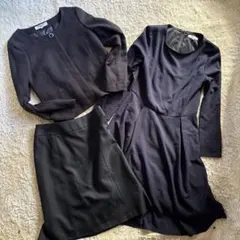 NBB ノーカラージャケットワンピース　セットアップ　3点 スカート