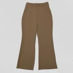 GU ジーユー♡カットソーカラーフレアスラックス　ストレッチ　ブラウン　L