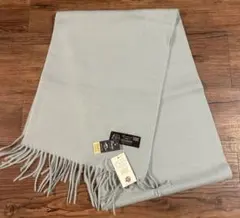 イギリス製　カシミヤ100% 水色マフラー　未使用