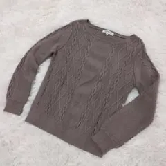 NATURAL BEAUTY BASIC ケーブルニット ブラウン M