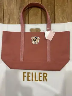 LL 新品　フェイラー オールドテディ　ワッペントートバッグ　ピンク