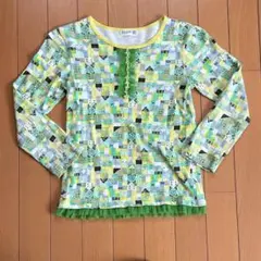 RAG MART ラグマート 長袖カットソー 120cm 幾何学模様　抽象柄　緑