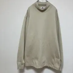 【UNIQLO ハイネック長袖Tシャツ】　大きめ　薄ベージュ　男女兼用