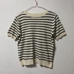 SHEIN ボーダー ニット 半袖 トップス
