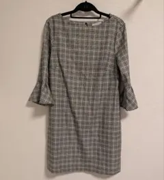 H＆M チェック柄フレアスリーブワンピース