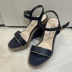 DIANA ダイアナ ウェッジソール サンダル ネイビー Mサイズ スタッズ