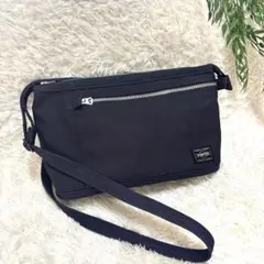 美品 PORTER 吉田かばん スモーキーショルダーバッグ キャンバス ネイビー
