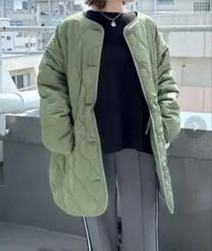 LEPSIM オリーブグリーン キルティングダウンジャケット