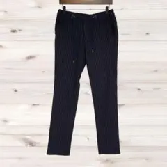 A1196 EDWIN カジュアルパンツ ズボン(S) ネイビー ストライプ