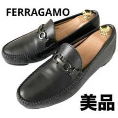 【美品】◾️フェラガモ◾️ビットローファー◾️ガンチーニ◾️黒金具◾️レザー◾️ブラック