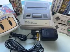 スーパーファミコン本体 + ゲームカセット６本 + マルチコントローラー