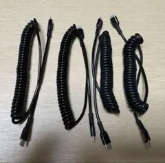 USBケーブル C-ライトニング 4本セット コイル状 黒