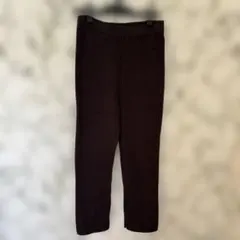 リブ編み ダークパープル カジュアルパンツ